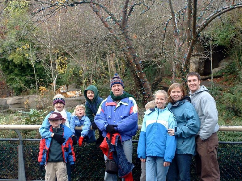 Photo from the 2003 Christmas letter: the family at a forest overlook